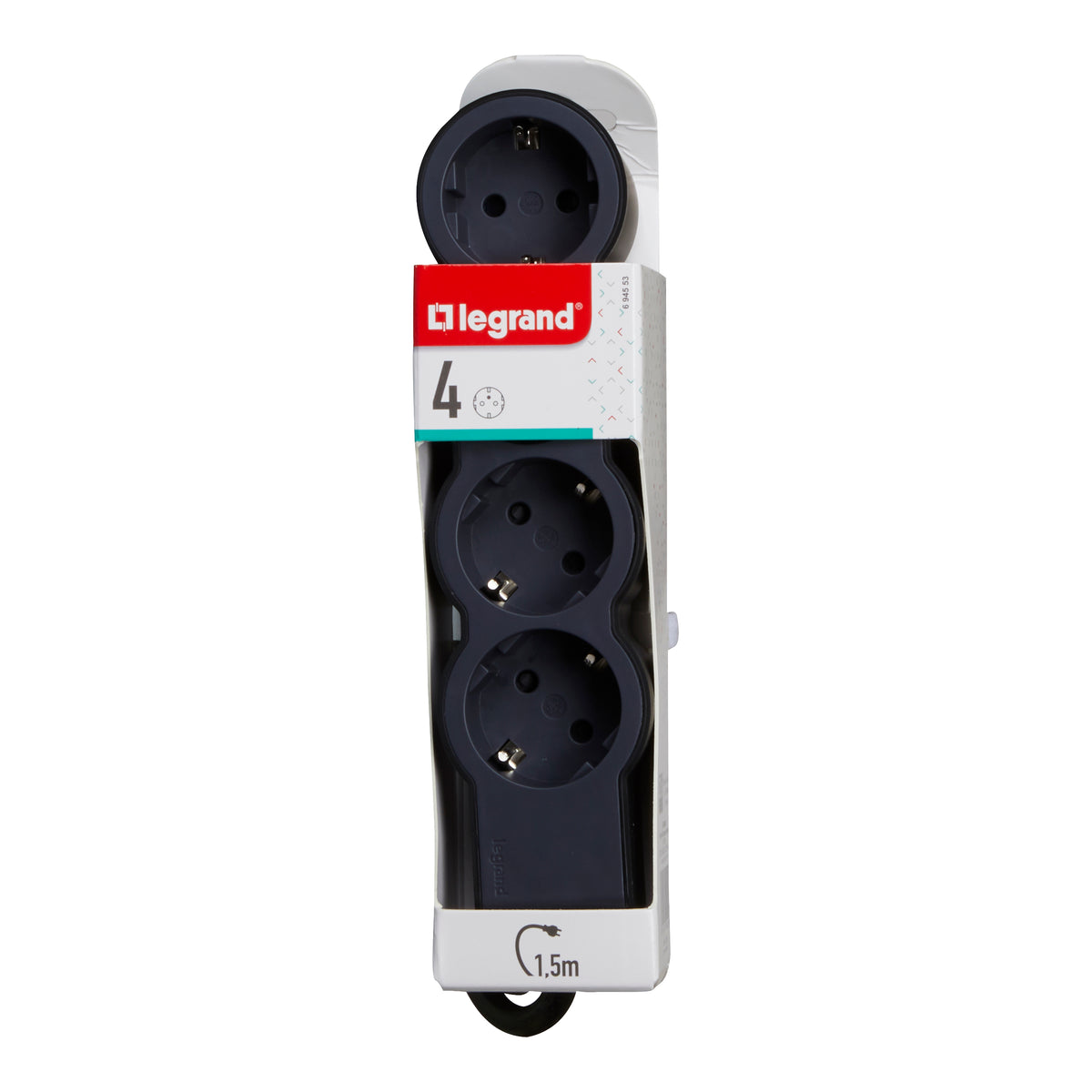 694553 RALLONGE LEGRAND 4WAY 1.5M BLACK