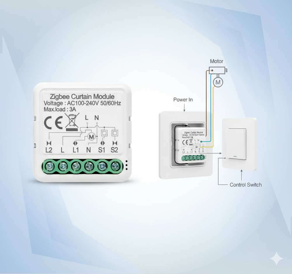 1 CH ZIGBEE CURTAIN MODULE SWITCH
