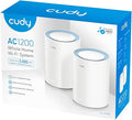 Cudy M1200 2-Pack AC1200 Whole Home Mesh WiFi System, AC1200 Dual Band WiFi Router, Range Extender
