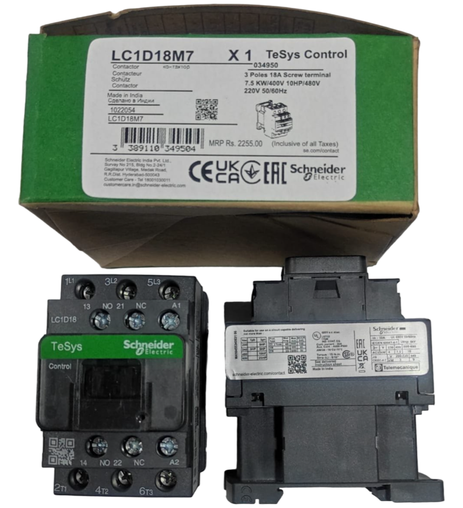 LC1-D18M7 CONT. 18A 1F+1O 220V 50/60