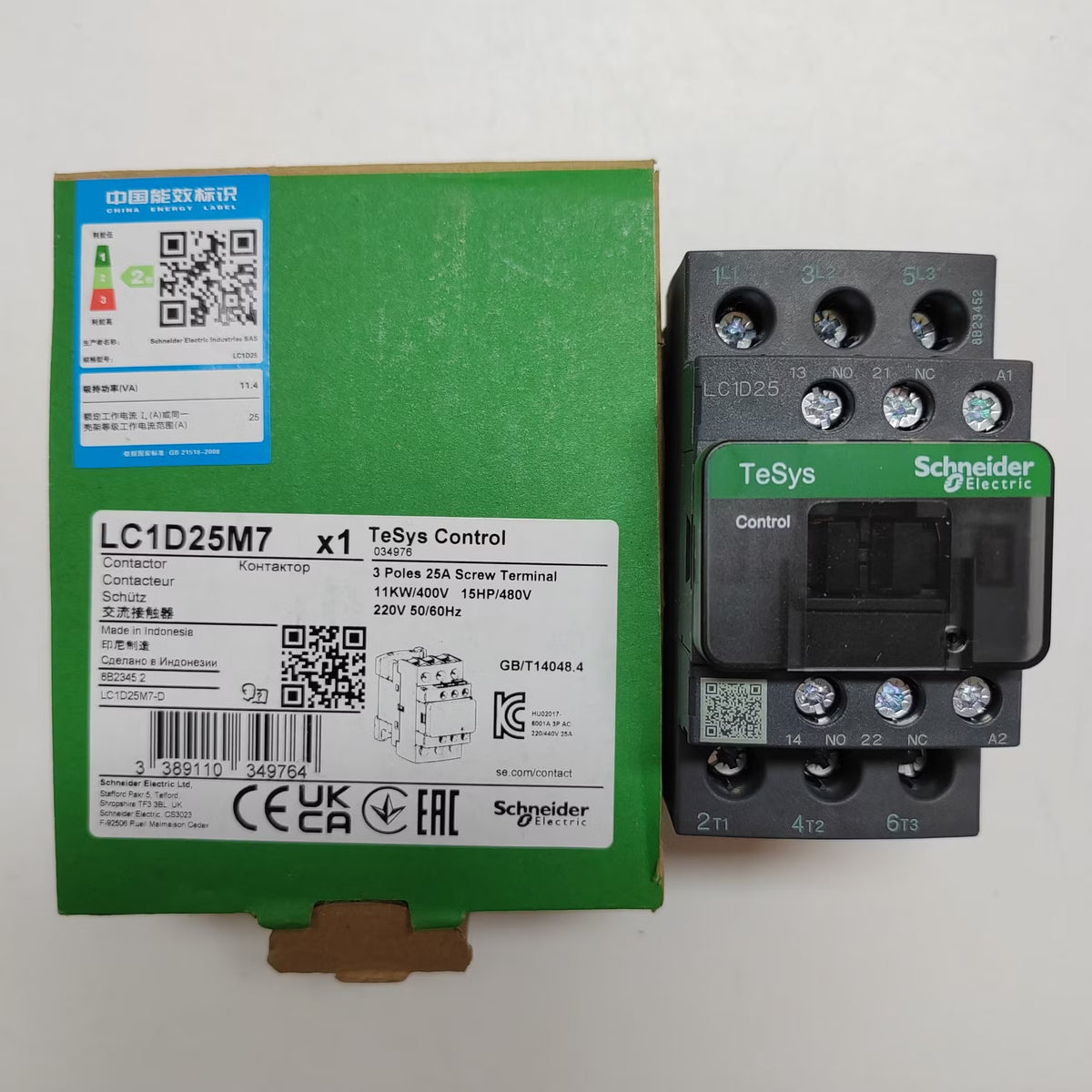 LC1-D25M7  CONT. 25A 1F +1O 220V 50/60