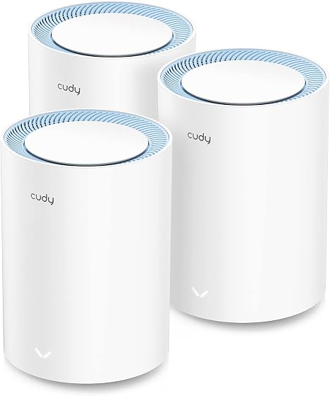 M1200-3PACK 	Cudy M1200 3-Pack AC1200 Whole Home Mesh WiFi System, 2.4GHz 5GHz Dual Band WiFi Router, Range
