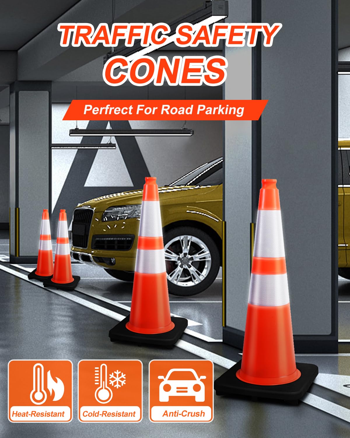 TRAFFIC CONE POLYETHYLENE RED 75CM
