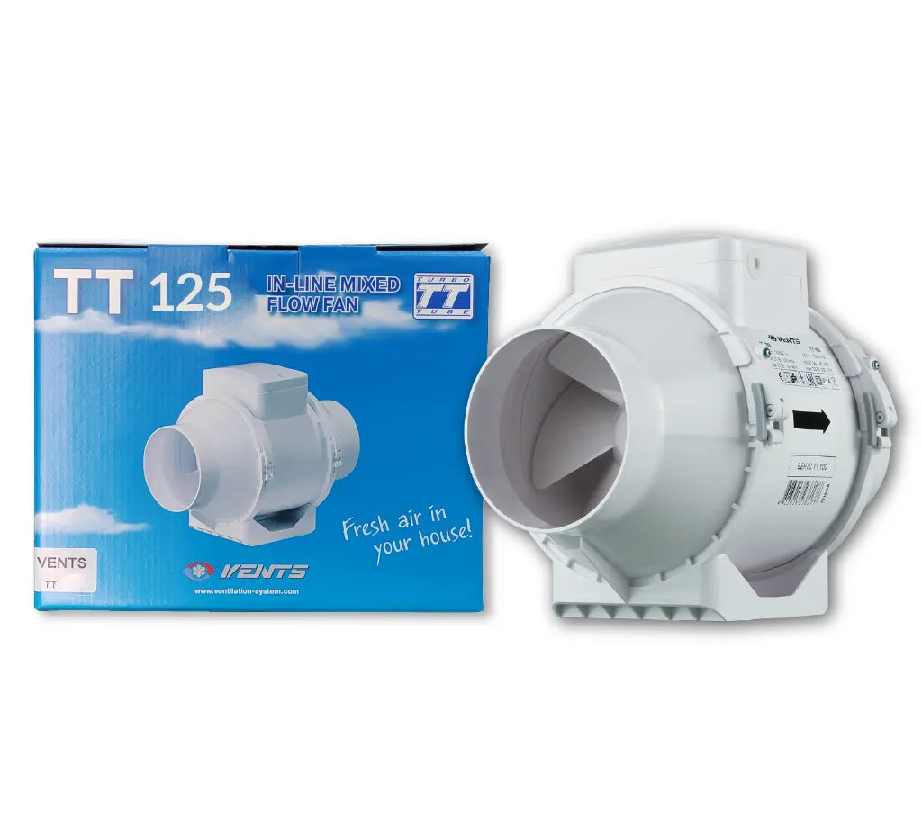 IN-LINE MIXED FLOW FANS 230V 123MM 220/280M3/H