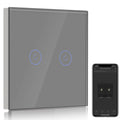 LI-RA201-GREY  WIFI LIGHT SWITCH GREY 2GANG 86X86